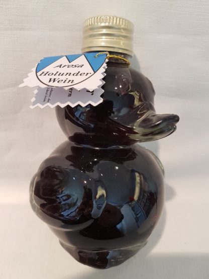 Holunderwein in Entenflasche